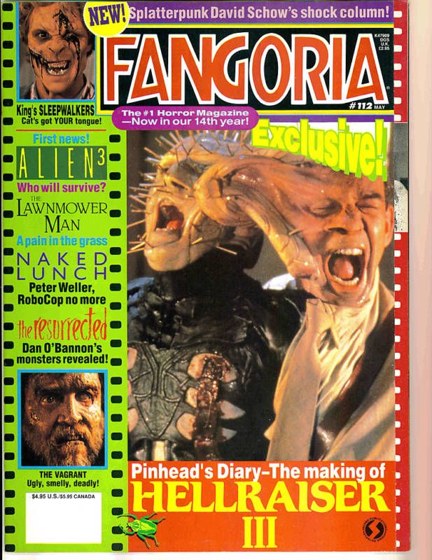 WoW Fangoria #112 Hellraiser III Alien3 Sleepwalkers  