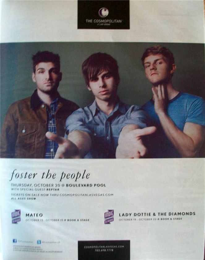 Foster The People @ Cosmopolitan Casino Las Vegas Show Concert Ad 