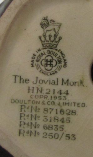 Vintage Retired ROYAL DOULTON   THE JOVIAL MONK c/1953  