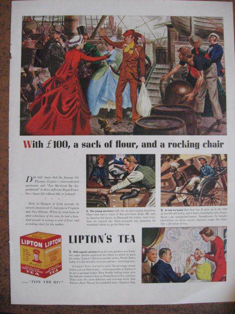 1939 Lipton Tea Ad showing Sir Thomas Lipton  