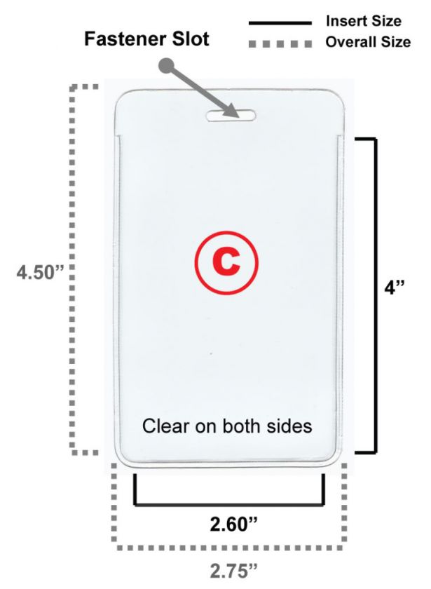 vertical credit card size insert size 4 h x 2 6 w