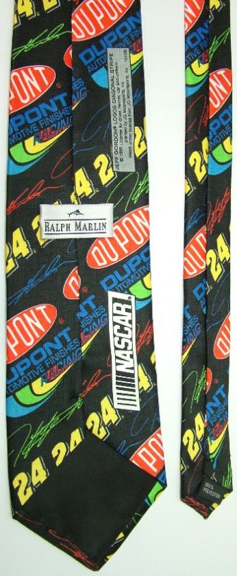 RALPH MARLIN NASCAR CAR RACING DUPONT BLACK NECK TIE  