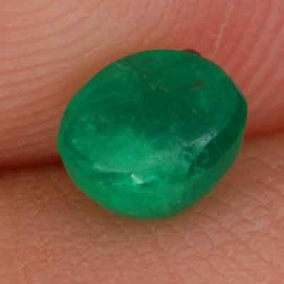 Natural Gem 0.47ct 5.0x4.2mm Oval Cabochon Deep Sea Green EMERALD, LA 