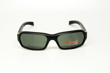 PRADA SPORT LAST SPS 10i 1BO 3O1 SUNGLASSES BLACK PLASTIC GREY LENS 