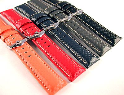 HIRSCH 18mm RED CARBON FIBER WATCHBAND  