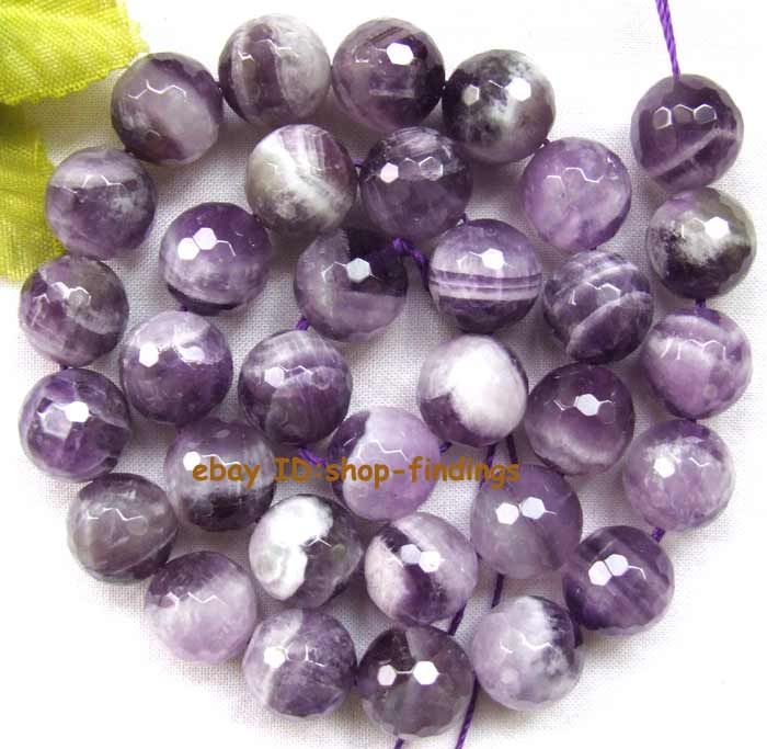 6mm 8mm 10mm 12mm 14mm round faceted stripe amethyst gemstone Beads 15 