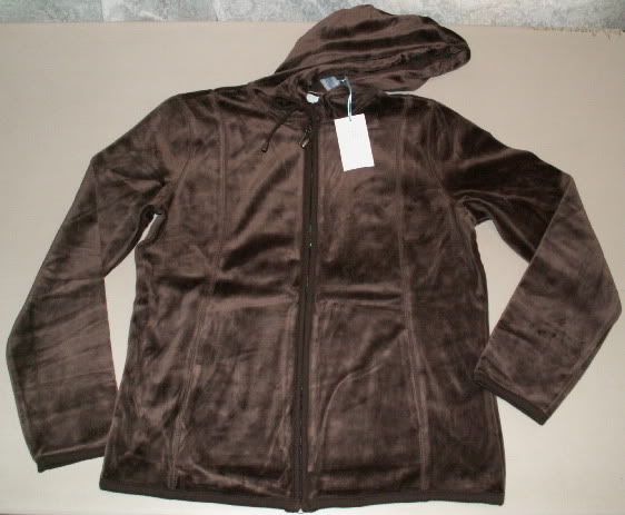 NWT LIZWEAR Warm Velour Hooded Sweatshirt Liz Claiborne  