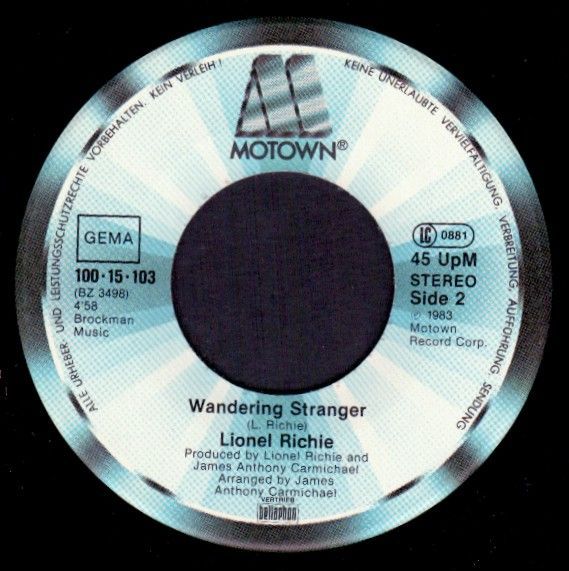 LIONEL RICHIE   GERMAN 7 MOTOWN 1983   ALL NIGHT LONG  