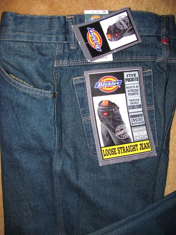 DICKIES Blue Adjust Waist Loose Straight Jeans NWT Older Boys Size 14 