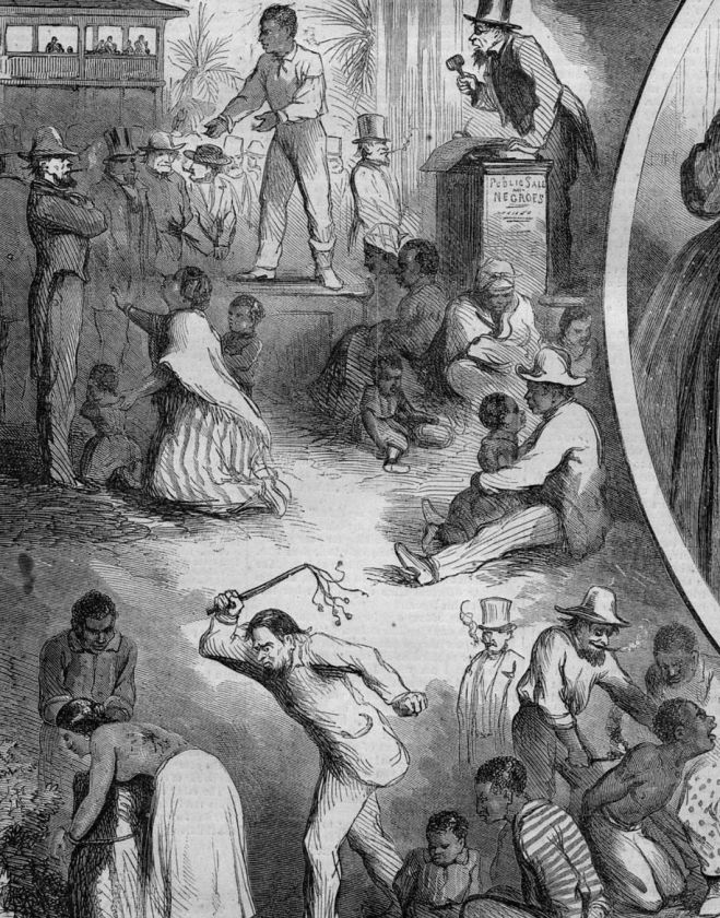 NEGROES SLAVE AUCTION, EMANCIPATION OF THE NEGROES 1863  