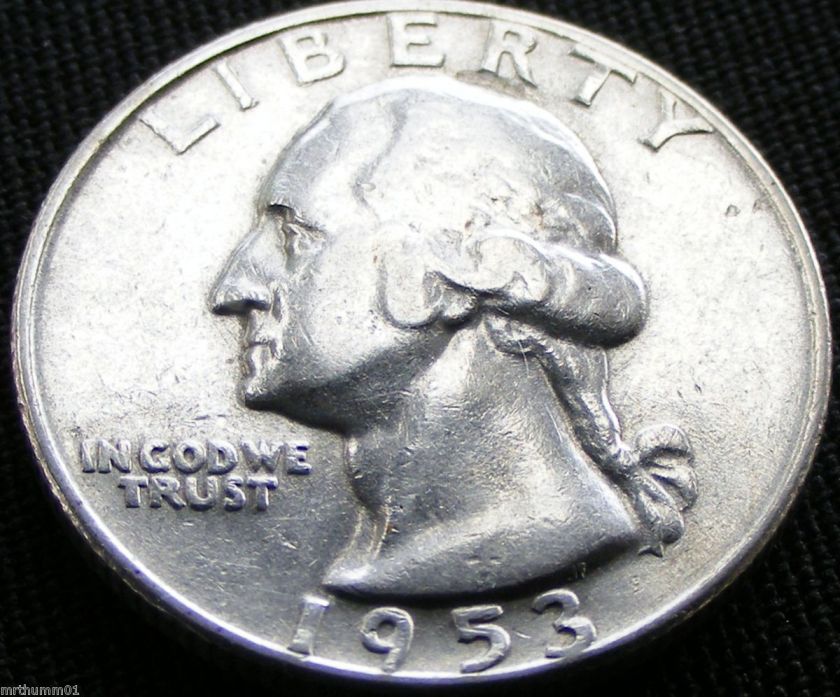 1953 D/S WASHINGTON SILVER QUARTER INV # 668  