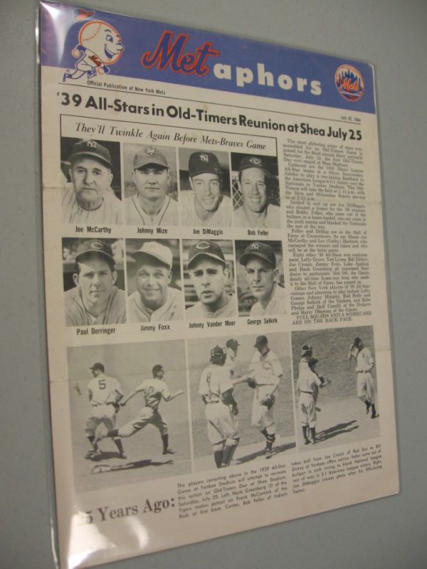 1964 NY Mets METaphors Mets Newsletter July 25 1964  