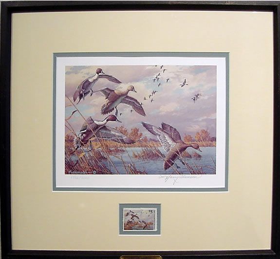 Harry Adamson 1989 DUCKS UNLIMITED Stamp and Print  