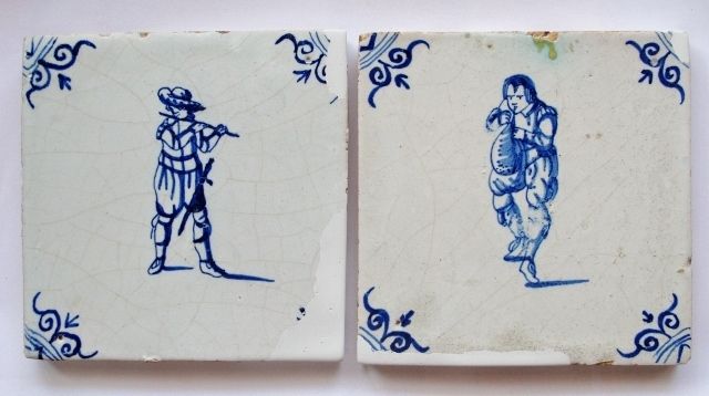 Dutch Delft tiles Hoggs bladder balloon and german flute reverse 