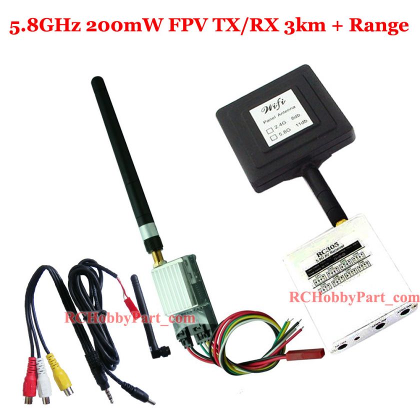 8G 200mW 4.0Km A/V Transmitter/RX FPV For Multi Tri Hexa quad copter 