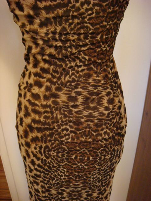 GUESS JEANS DRESS SLEEVELESS STRETCHY LEOPARD PRINT  