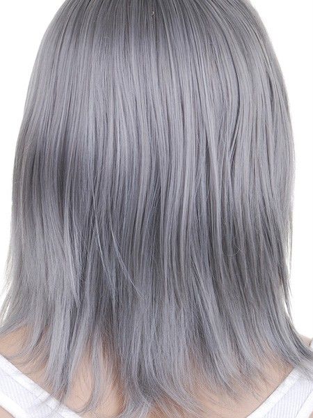 KW468M 40cm Men Medium Straight Gray Nature Layer Wigs  