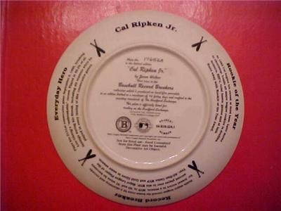 CAL RIPKEN JR 2131* Bradford Exchange 1995 8 PLATE  