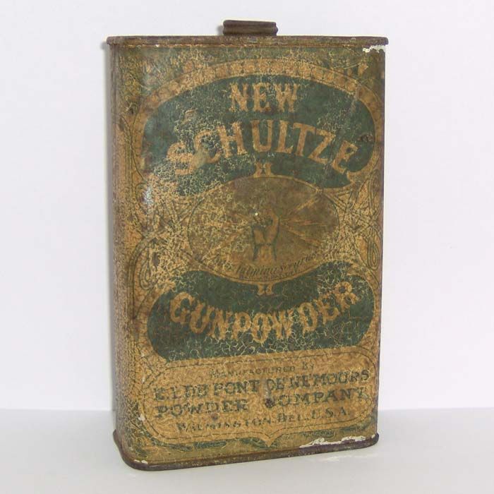 VINTAGE ANTIQUE E. I. DUPONT NEW SCHULTZE GUNPOWDER Empty GUNPOWDER 