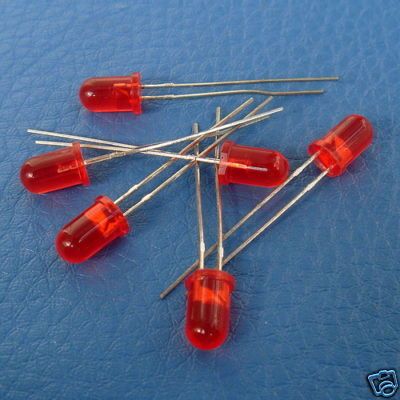 Diameter 5mm Normal Brightness Round Red LED, x50 PCS  