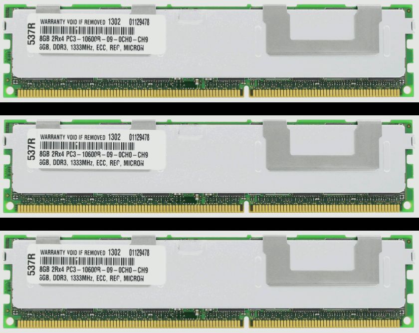24GB (3X8GB) MEMORY FOR DELL PRECISION T5500 T7500  