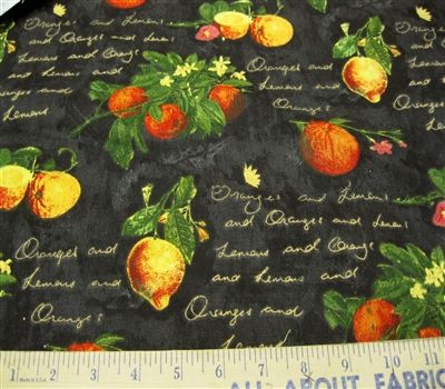 Waverly Upholstery Drapery Black Citrus Grove F105  