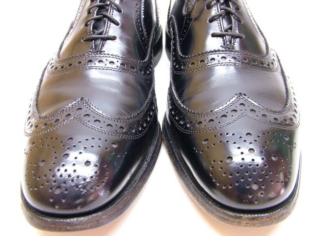 MENS ALLEN EDMONDS MCALLISTER BLACK WING TIP OXFORD DRESS SHOES SIZE 9 