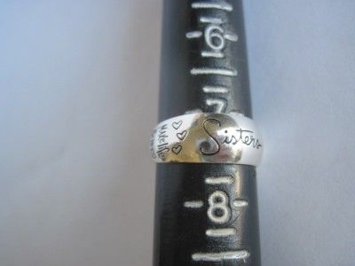 STERLING SILVER INSPIRATIONAL SISTER / LOVE BEST FRIENDS 8mm RING SIZE 