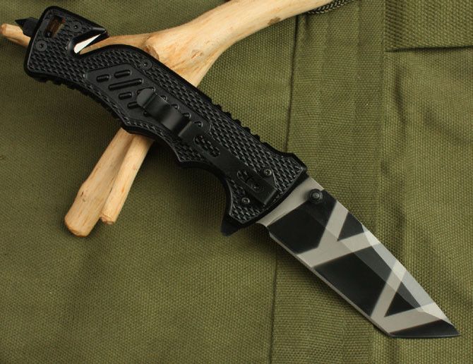 GERBER Black Steel Saber Folding Knife 53  