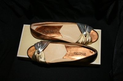 MICHAEL KORS GABY METALIC FLAT SKIMMER NEW SALE MULTI  