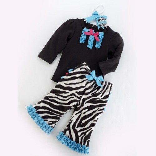 Mud Pie Wild Child Collection Zebra 2 pc Pant Set  