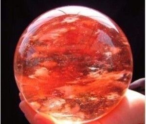 RARE Red QUARTZ CRYSTAL SPHERE BALL size 60mm  