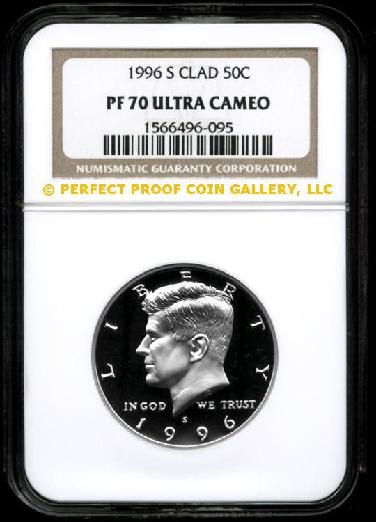 NGC PF70 UC 1996 S CLAD KENNEDY HALF PF 70  