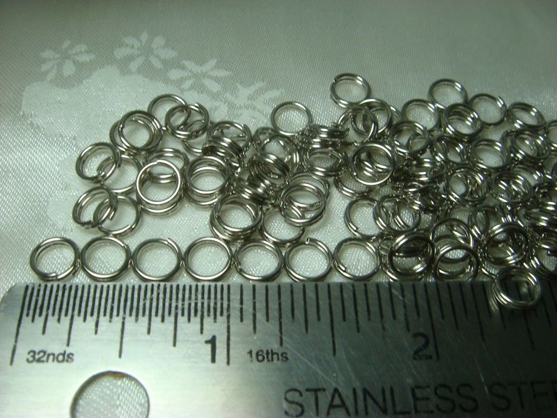 200pcs 1/4 Split Rings dobule loop jump ring  Nickel  