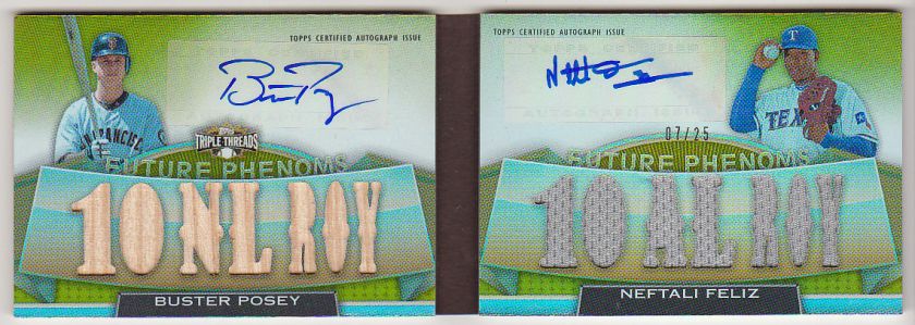 2011 Triple Threads Buster Posey & Neftali Feliz DUAL AUTOGRAPH BOOK 