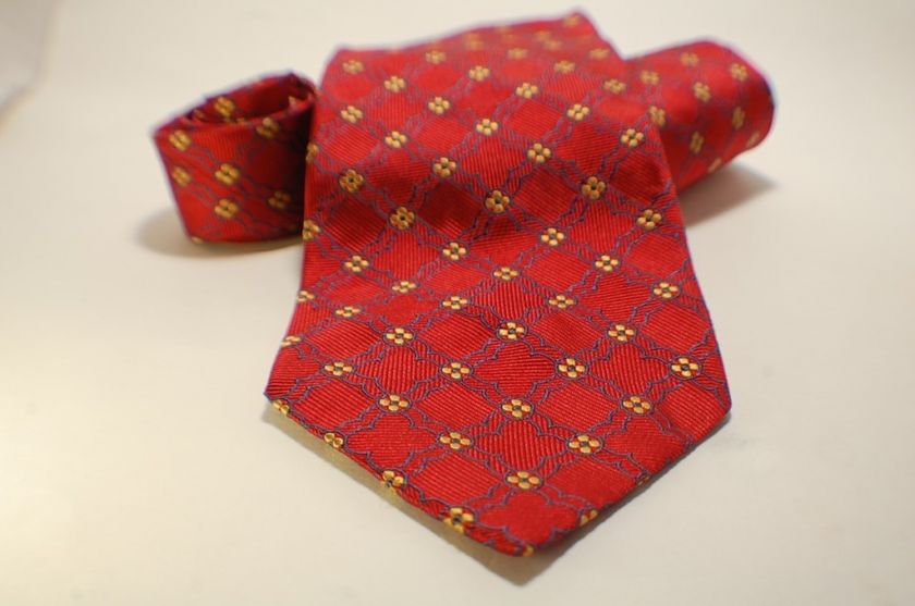 GREAT JOS A BANK TIE red geometric MADE ITALY   NEW NWT  