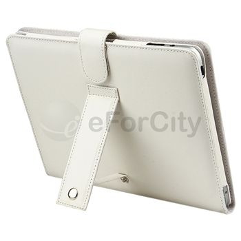 White Leather Flip Sleeve Case Cover stand for iPad 1  