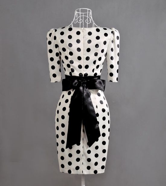   dots rockabilly pin up Stretch Pencil Dress, cocktail dress, Sz XS XL