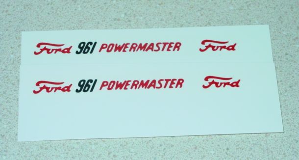 Hubley Ford Powermaster 961 Tractor Stickers FD 001  