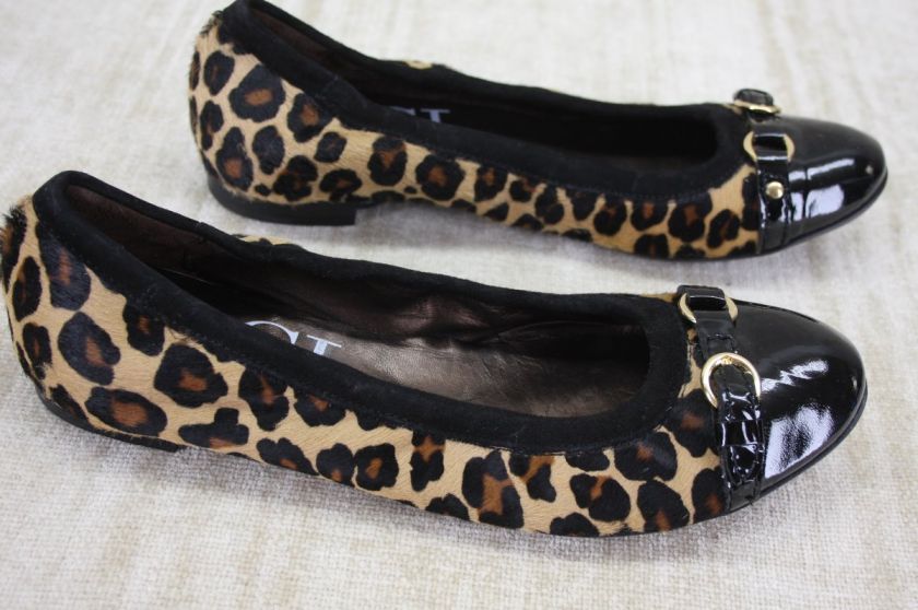 New Attilio Giusti Leombruni AGL Leopard Ballet flats 7.5 Pony Calf 