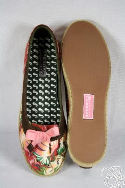 SPERRY Top Sider Martinique Palm Frond Flats Shoes  