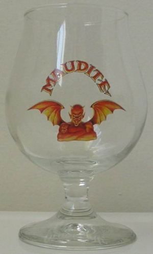 MAUDITE TULIP SHAPE BEER Glasses   PAIR by UNIBROUE  