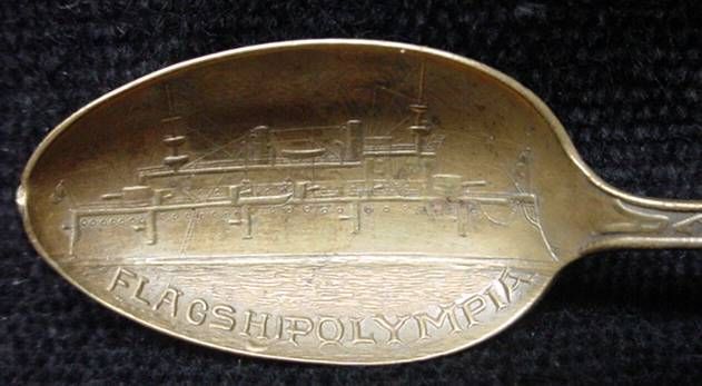 Flagship Olympia Souvenir Spoon Admiral Dewey Military  