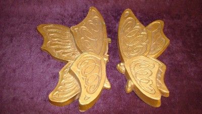   Interiors Homco Gold Butterfly Wall Plaques Universal Statuary  