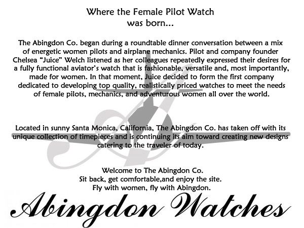 ABINGDON womens Pilots watch E6B AMELIA Quartz  