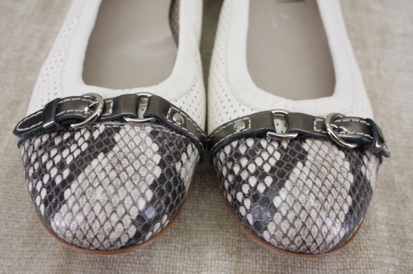 Attilio Giusti Leombruni AGL Perforated Leather Snake ballet flats 40 