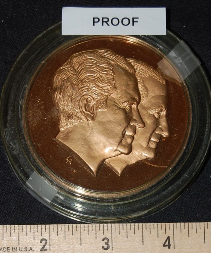 1973 PROOF Richard Nixon & Spiro Agnew Inaugural Commemorative Brass 