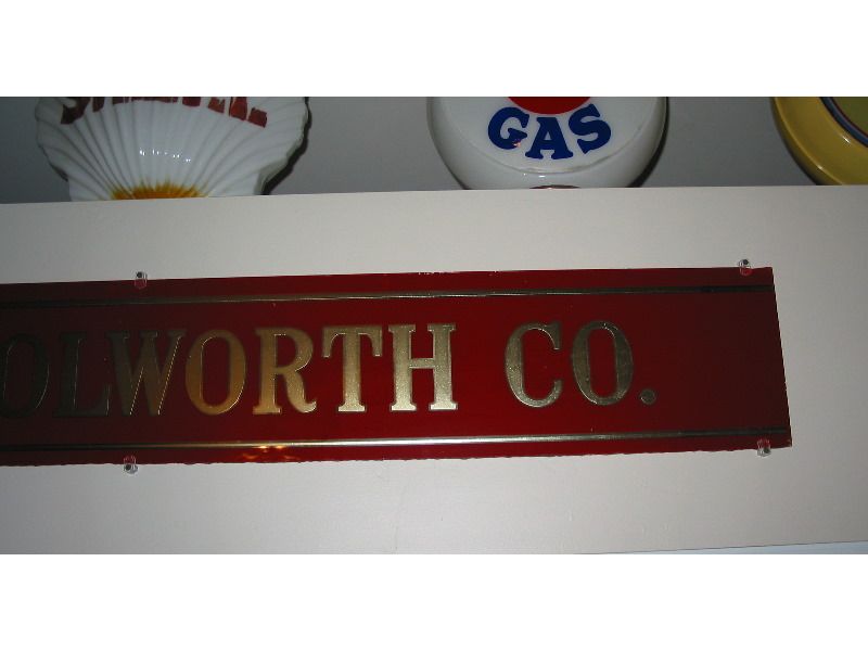 RARE 1930s F.W. Woolworth Reverse Glass 5 @ 10 Department Store Sign 