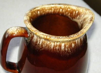 Pretty Vintage 1960 Hull USA Brown Drip Ceramic 32 oz. Pitcher  