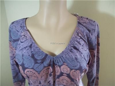 Womens Clothing Villager Purple 3/4 Sleeve Ladies Misses Shirt Knit 